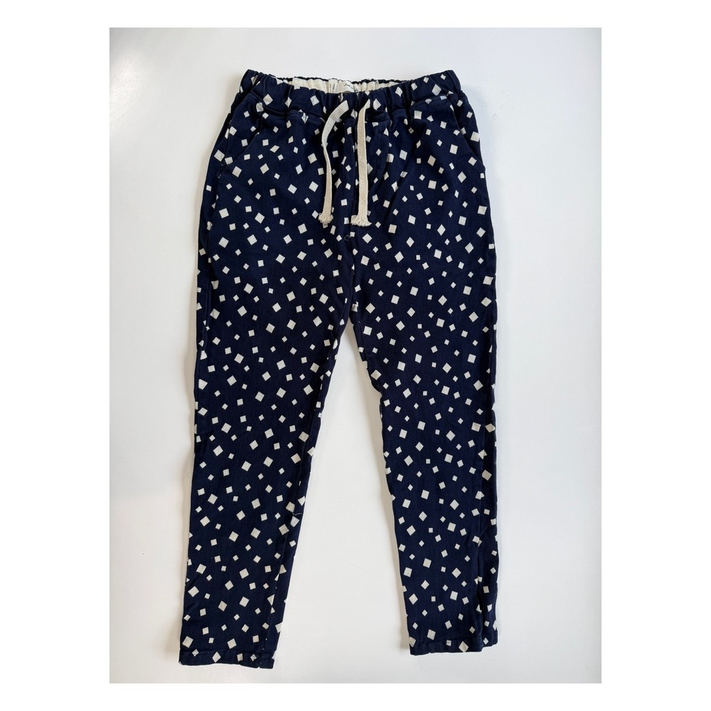Navy Blue Geo Print Diamond Drawstring Kids XL Straight Leg Pant Stretch Pockets